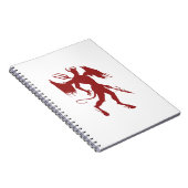 Carnet Diable rouge, Lucifer, Diablo, satin, tenue de mar (Côté Droit)