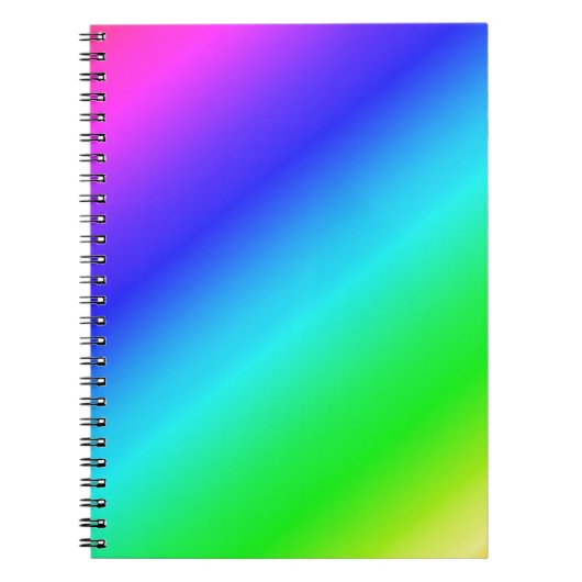Carnet Diagonale arc-en-ciel bleu à vert (Devant)