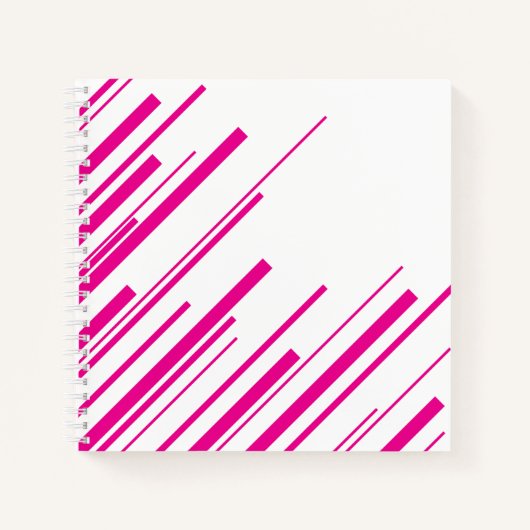 Carnet Diagonales en Magenta et Blanc (Devant)