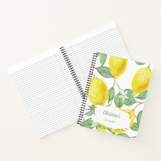 Carnet Diagramme citron jaune vert (Intérieur)