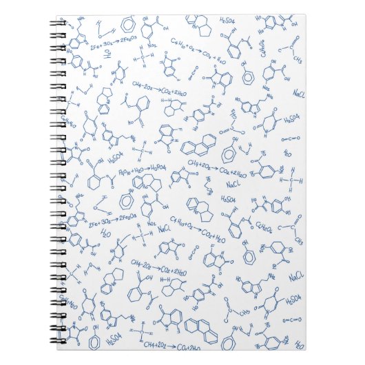 Carnet Diagramme de chimie motif et typographie (Devant)