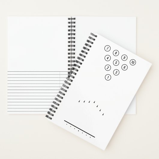 Carnet Diagramme de référence de la voie de Bowling noir  (À l'intérieur)