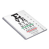 Carnet Diagramme d'oeil d'optométrie (Côté Droit)
