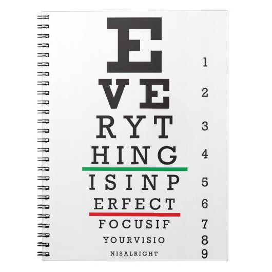 Carnet Diagramme d'oeil d'optométrie (Devant)