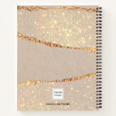 Carnet Diagramme doré beige or agate marbre (Dos)
