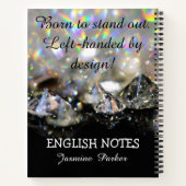 Carnet Diamant à gauche Nom personnalisé Black School Gea (Dos)