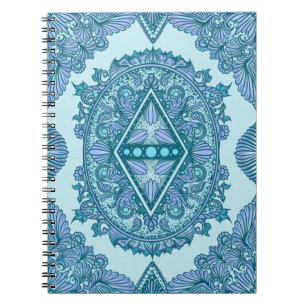 Carnet Diamant bleu Mandala Turquoise et Lavande