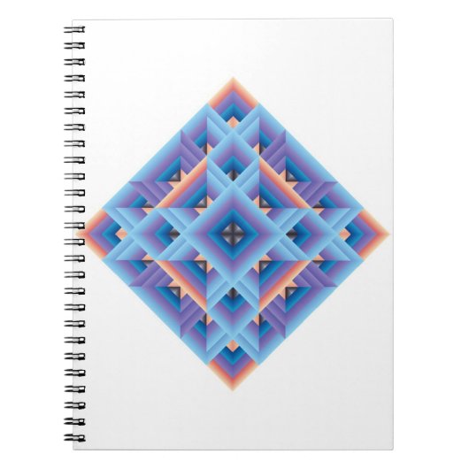 Carnet Diamant de surface géométrique bleu violet (Devant)