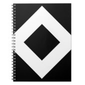 Carnet Diamant noir, Bordure en blanc gras (Devant)