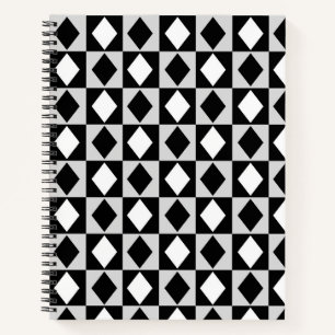Carnet Diamant Rhombus blanc noir