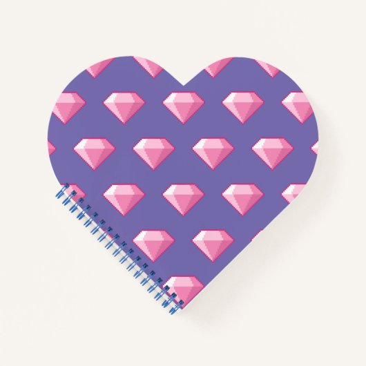 Carnet Diamant rose Pixel (Devant)