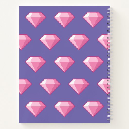 Carnet Diamant rose Pixel (Dos)