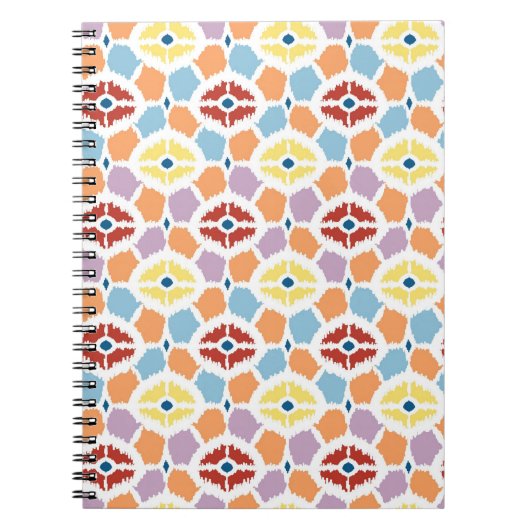 Carnet Diamants colorés ikat géométrique (Devant)