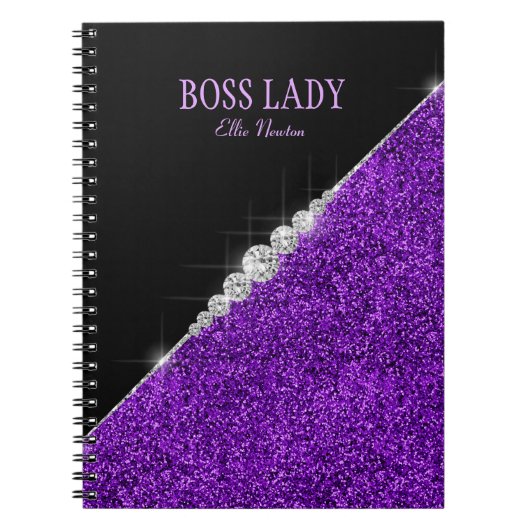 Carnet Diamants d'argent de Parties scintillant violet Pe (Devant)
