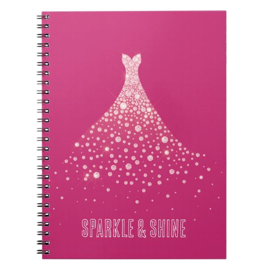 Carnet Diamants de verre Robe rose (Devant)