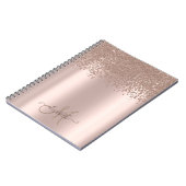 Carnet Diamants Monogramme Or Rose (Côté gauche)