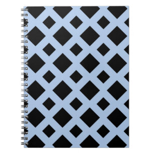 Carnet Diamants noirs sur Bleu clair