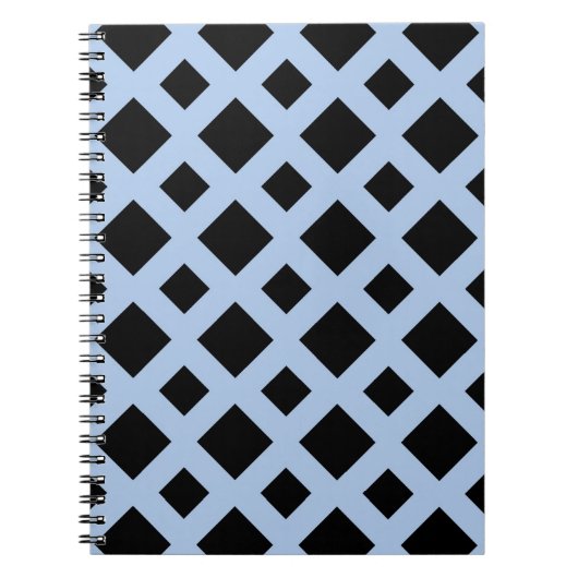 Carnet Diamants noirs sur Bleu clair (Devant)