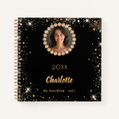 Carnet Diamants photo noirs parties scintillant or rose (Devant)
