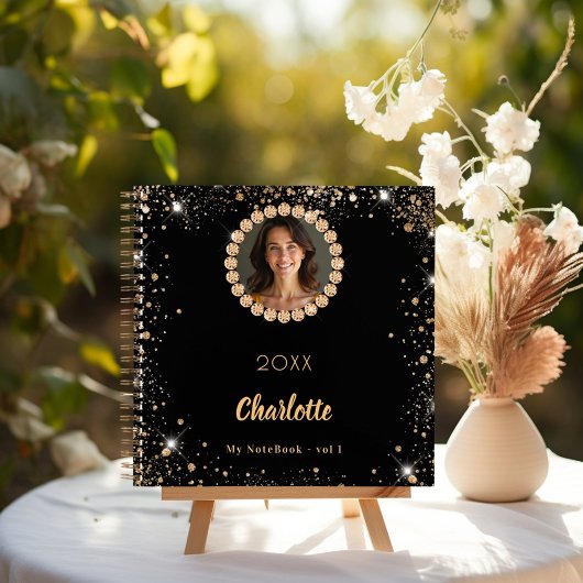 Carnet Diamants photo noirs parties scintillant or rose