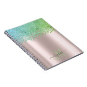Carnet Diamants verts Monogramme Rose Or (Côté Droit)