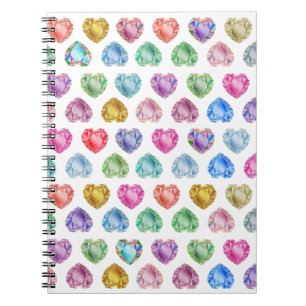 Carnet Diamond Heart Aquarelle Motif mignon Pastel Girly