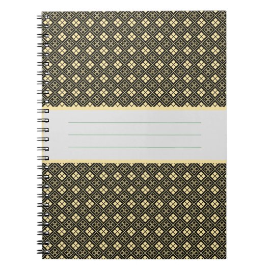 Carnet Diamond Pattern Noir (Devant)