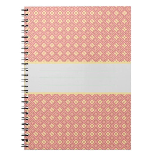 Carnet Diamond Pattern Rosé (Devant)