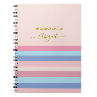 Carnet Diario de gratitud líneas color pastel en español