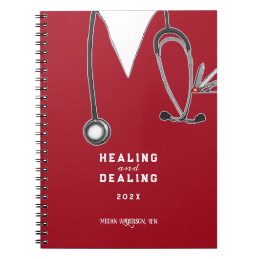 carnet d'idées cadeaux d'infirmière personnalisée (Devant)