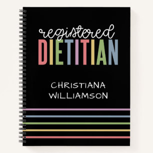 Carnet Diététiste agréé personnalisé multicouleur RD 