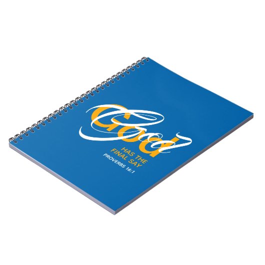 Carnet DIEU A LE DERNIER DIT Écriture chrétienne Bleu (Côté gauche)