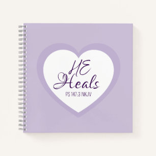Carnet Dieu guérit le violet clair réconfortant des cœurs