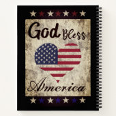 Carnet Dieu patriotique rustique bénit l'Amérique Drapeau (Dos)