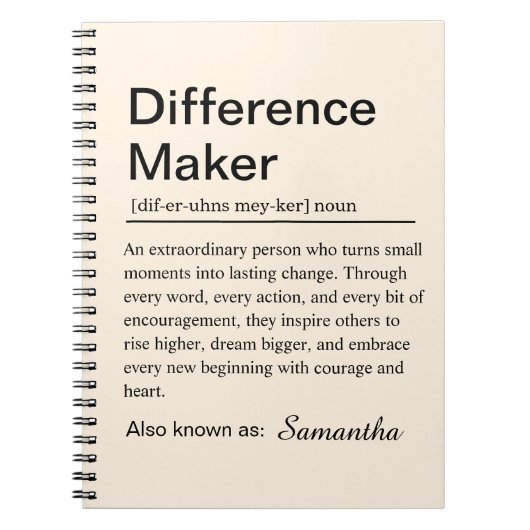 Carnet Difference Maker Definition (Devant)