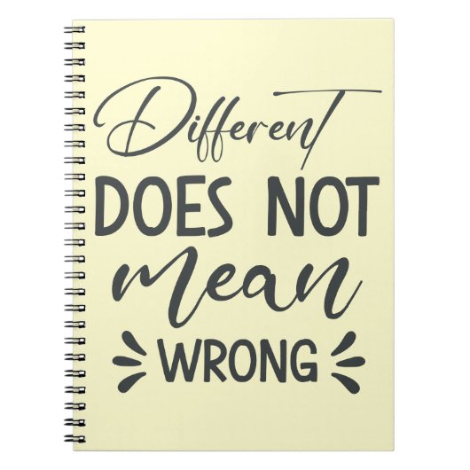 Carnet Different Does Not Mean Wrong (Devant)