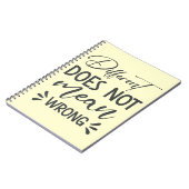 Carnet Différent ne signifie pas faux (Côté gauche)