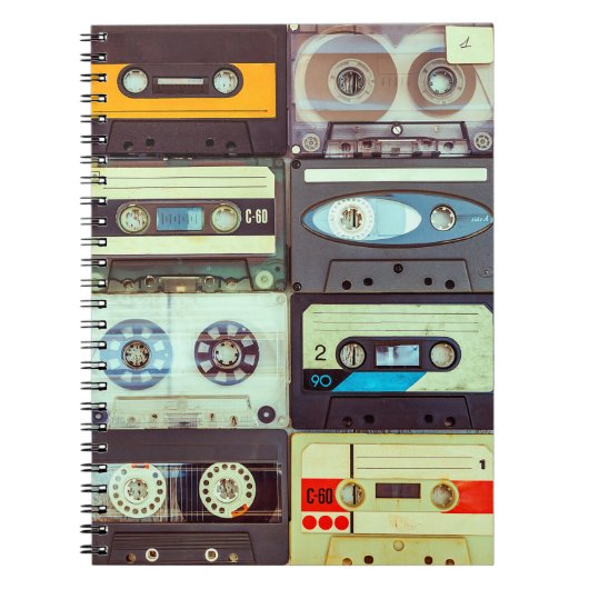 Carnet Différents cassettes audio vintages (Devant)