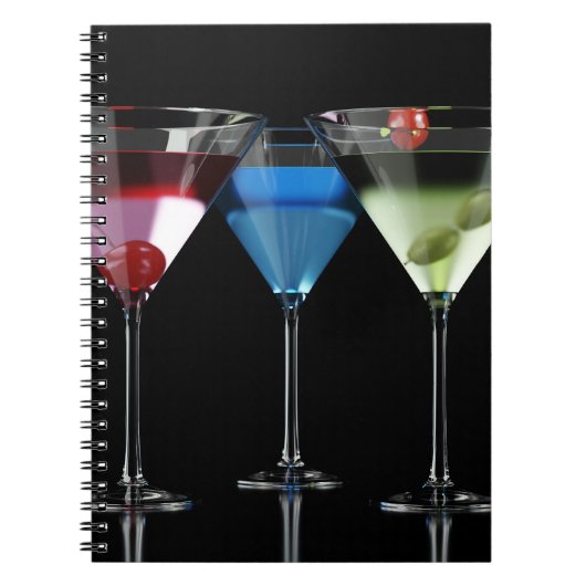 Carnet Différents cocktails dans des lunettes à martini n (Devant)