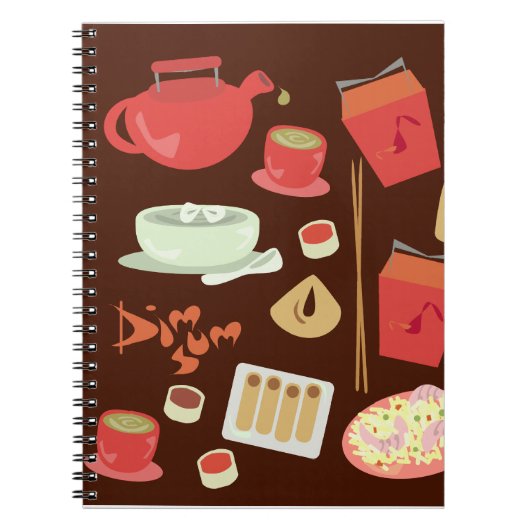 Carnet Dim Sum Yum Cute Kawaii Motif chinois de plaisir a (Devant)