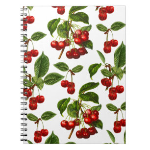 Carnet d'impression de cerises botaniques rouges p