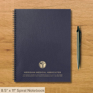 Carnet d'impression en cuir bleu Médicale professi