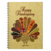 Carnet Dinde de Thanksgiving colorée et joyeuse (Devant)