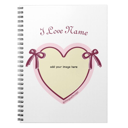 Carnet Dingus Bows & Heart Personnalisé (Devant)