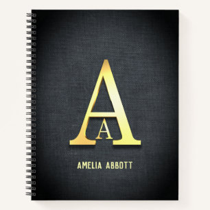 Carnet d'initiales personnalisées dorées