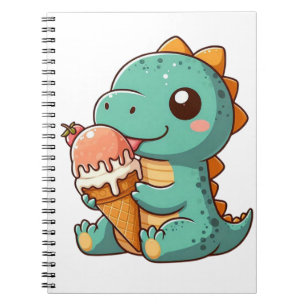 Carnet Dino mignonne de glace mangeur