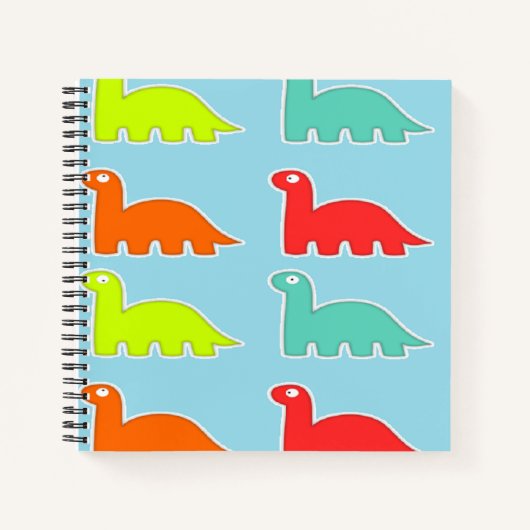 Carnet Dinos sur bleu (Devant)