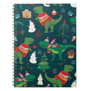 Carnet Dinosaur T-Rex : Nouvel An de Noël.