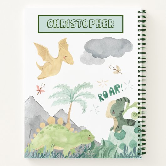 Carnet Dinosaure Aquarelle (Dos)