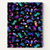 Carnet Dinosaure Astronauts Espace aquarelle Personnalisé (Dos)